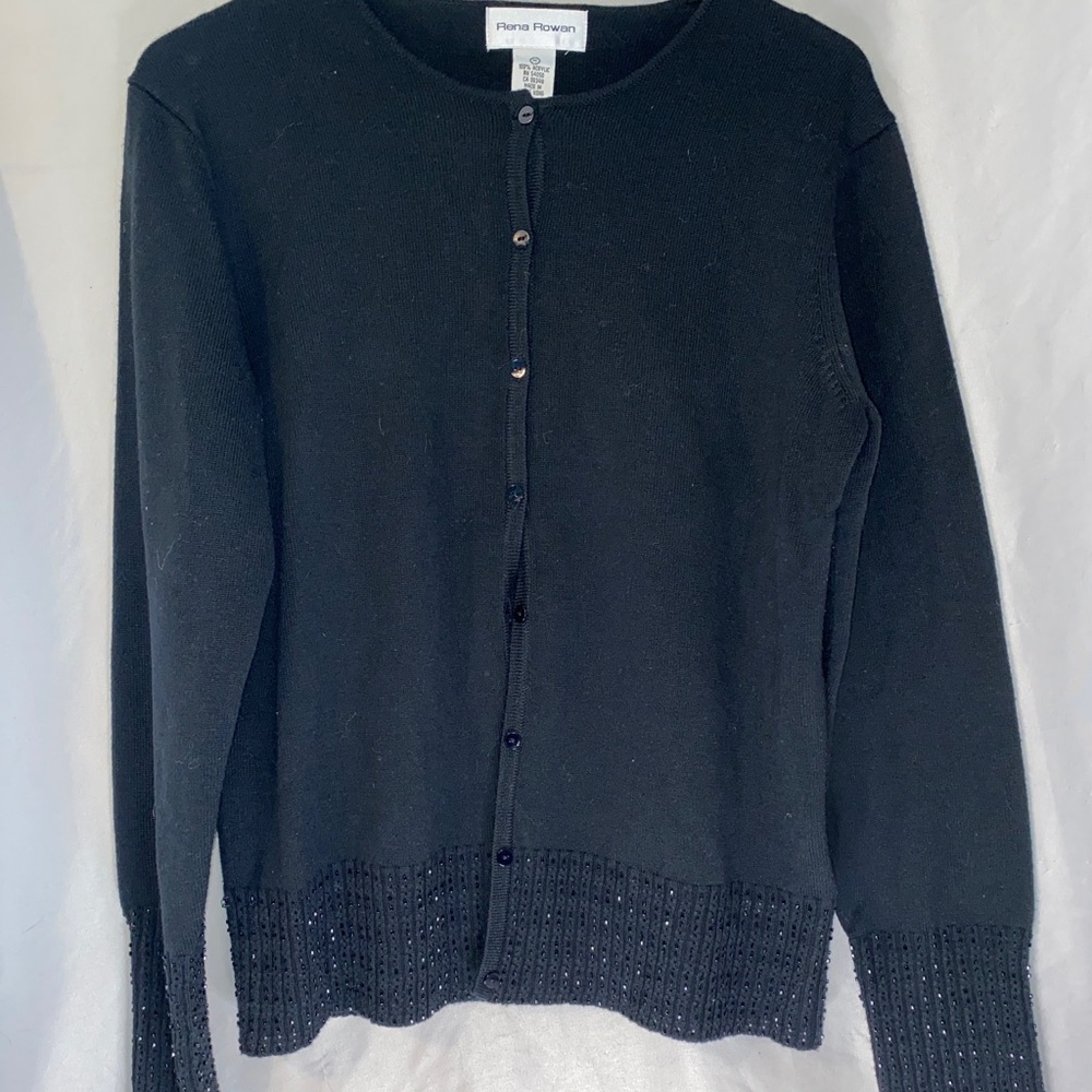 Cardigan sweater. Button closure. Sz Md Rena Rowan